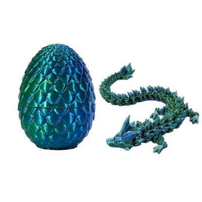 3D Printed Dragon in Egg, Full Articulated Dragon Crystal Dragon with Dragon Egg V1263-JX-3329