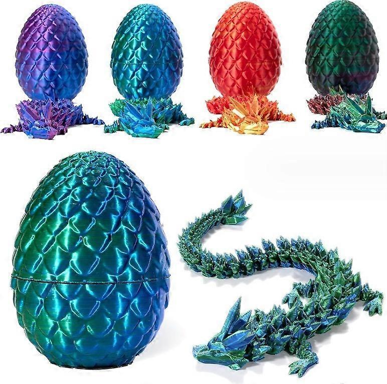 3D Printed Dragon in Egg, Full Articulated Dragon Crystal Dragon with Dragon Egg V1263-JX-3329