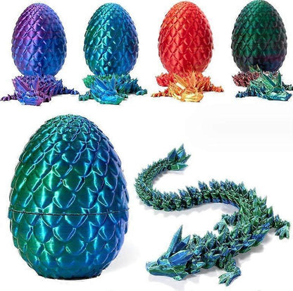 3D Printed Dragon in Egg, Full Articulated Dragon Crystal Dragon with Dragon Egg V1263-JX-3329