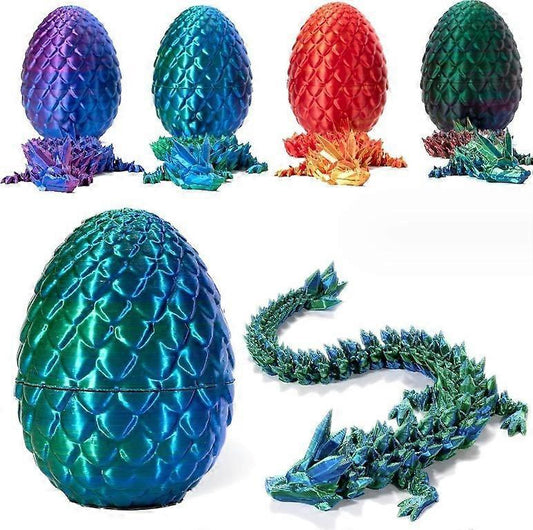 3D Printed Dragon in Egg, Full Articulated Dragon Crystal Dragon with Dragon Egg V1263-JX-3329