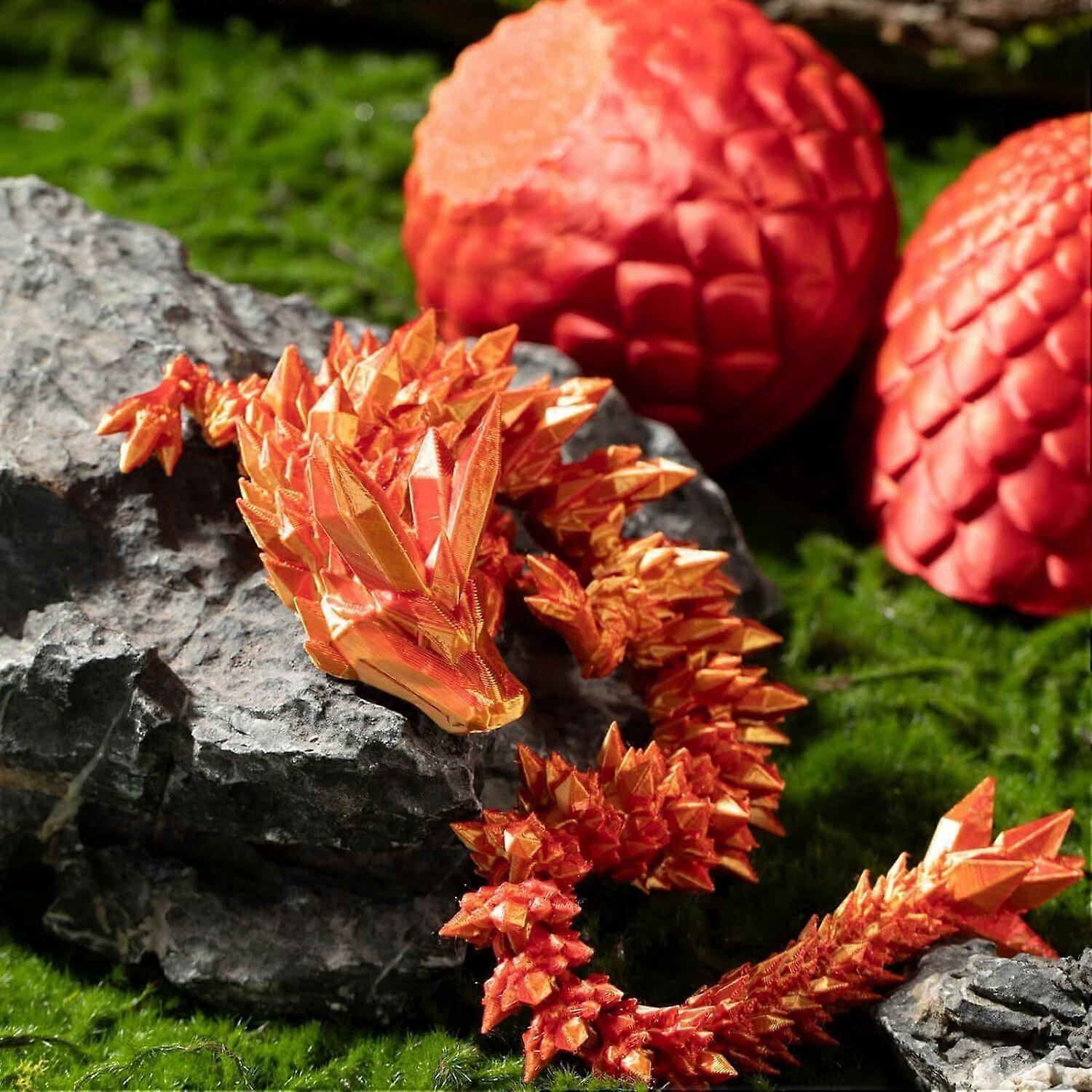 3D Printed Dragon in Egg, Full Articulated Dragon Crystal Dragon with Dragon Egg V1263-JX-3329