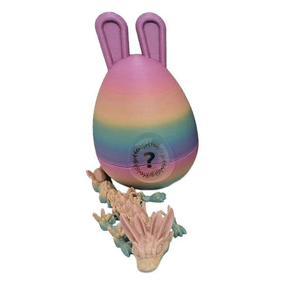 A Easter Bunny Ear Eggs with Dragon, 3D Printed Dragon Egg,Crystal Dragon ,Full Articulated Dragon in Egg V1263-JX-3333