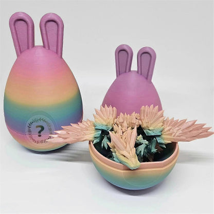 A Easter Bunny Ear Eggs with Dragon, 3D Printed Dragon Egg,Crystal Dragon ,Full Articulated Dragon in Egg V1263-JX-3333