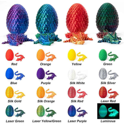 3D Printed Dragon in Egg, Full Articulated Dragon Crystal Dragon with Dragon Egg,50% Offer V1263-JX-3339