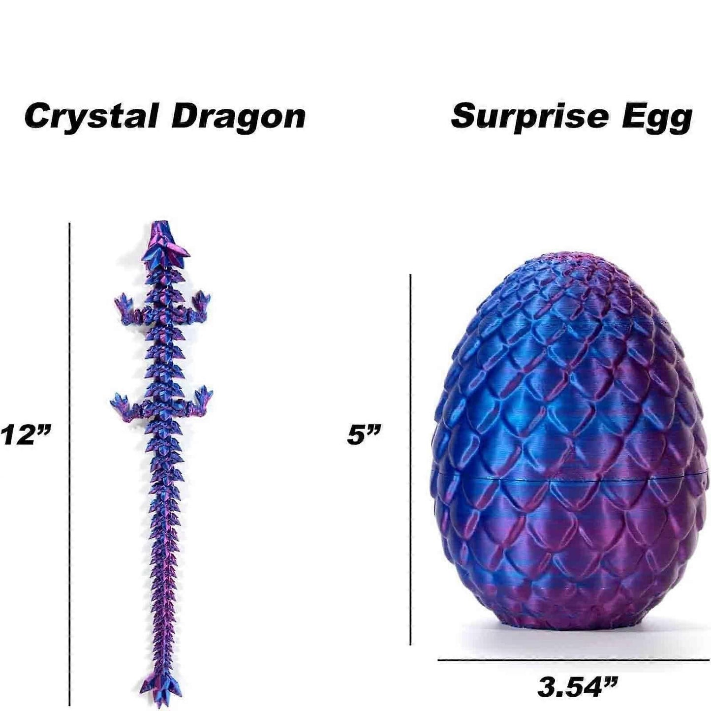 3D Printed Dragon in Egg, Full Articulated Dragon Crystal Dragon with Dragon Egg,50% Offer V1263-JX-3339