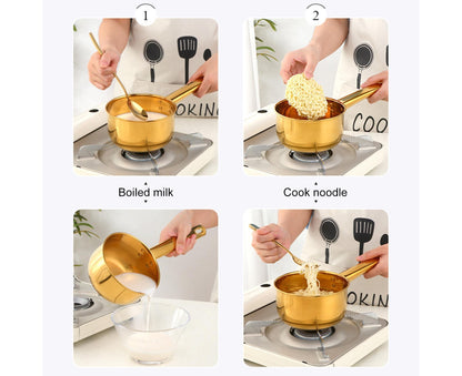 1L Water Scoop Anti-rust Stainless Steel Bathing Ladle-Golden V1263-JX-334