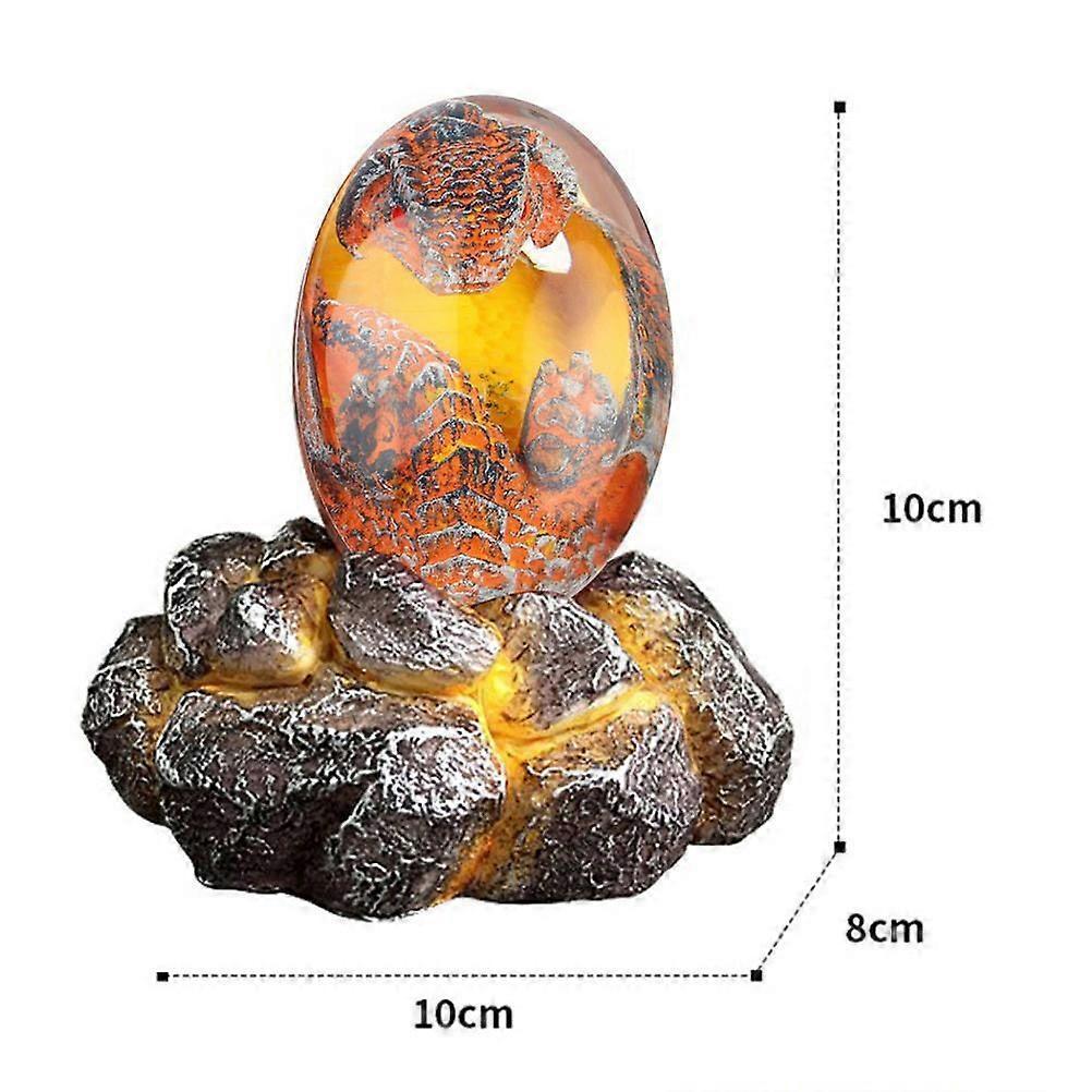 Lava Dragon Egg with Display Base Crystal Resin Dragon Egg Ornaments for Desktop Decor V1263-JX-3340