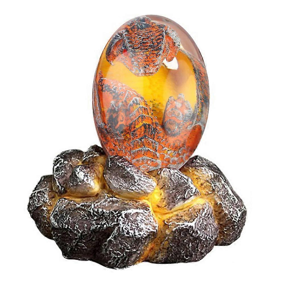 Lava Dragon Egg with Display Base Crystal Resin Dragon Egg Ornaments for Desktop Decor V1263-JX-3340