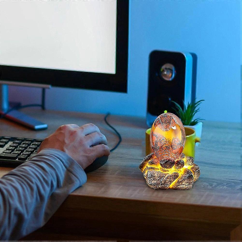 Lava Dragon Egg with Display Base Crystal Resin Dragon Egg Ornaments for Desktop Decor V1263-JX-3340