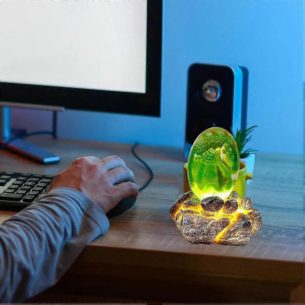 Lava Dragon Egg with Display Base Crystal Resin Dragon Egg Ornaments for Desktop Decor V1263-JX-3341