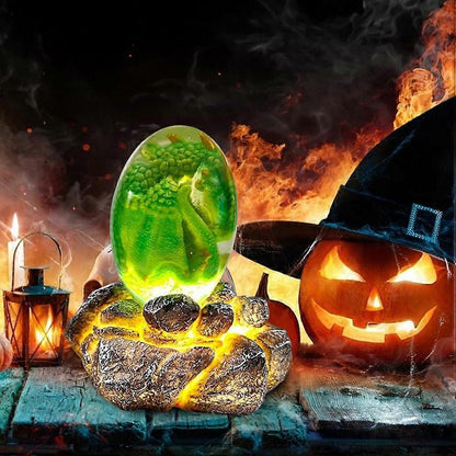 Lava Dragon Egg with Display Base Crystal Resin Dragon Egg Ornaments for Desktop Decor V1263-JX-3341