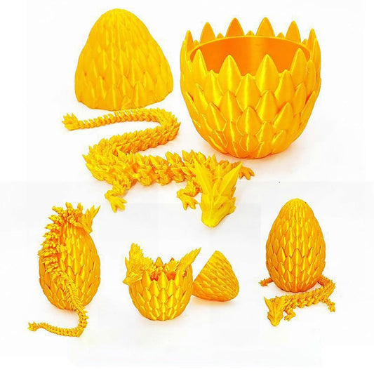 3D Printed Dragon,Dragon Eggs with Dragon Inside,Dragon Egg Toy, Full Articulated Crystal 3D Dragon for V1263-JX-3342