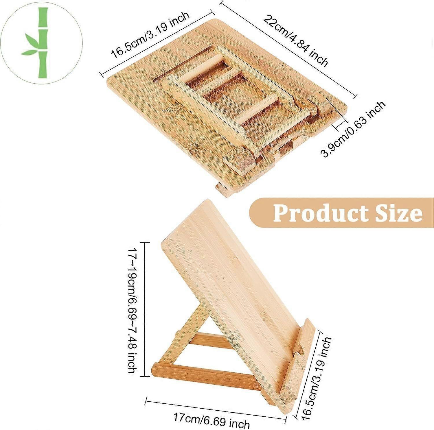 Bamboo Adjustable Foldable Tablet & Book Stand V1263-JX-3356