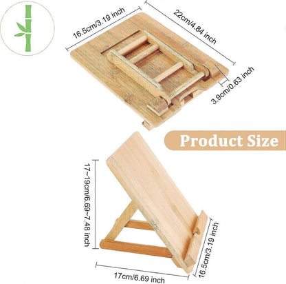 Bamboo Adjustable Foldable Tablet & Book Stand V1263-JX-3356