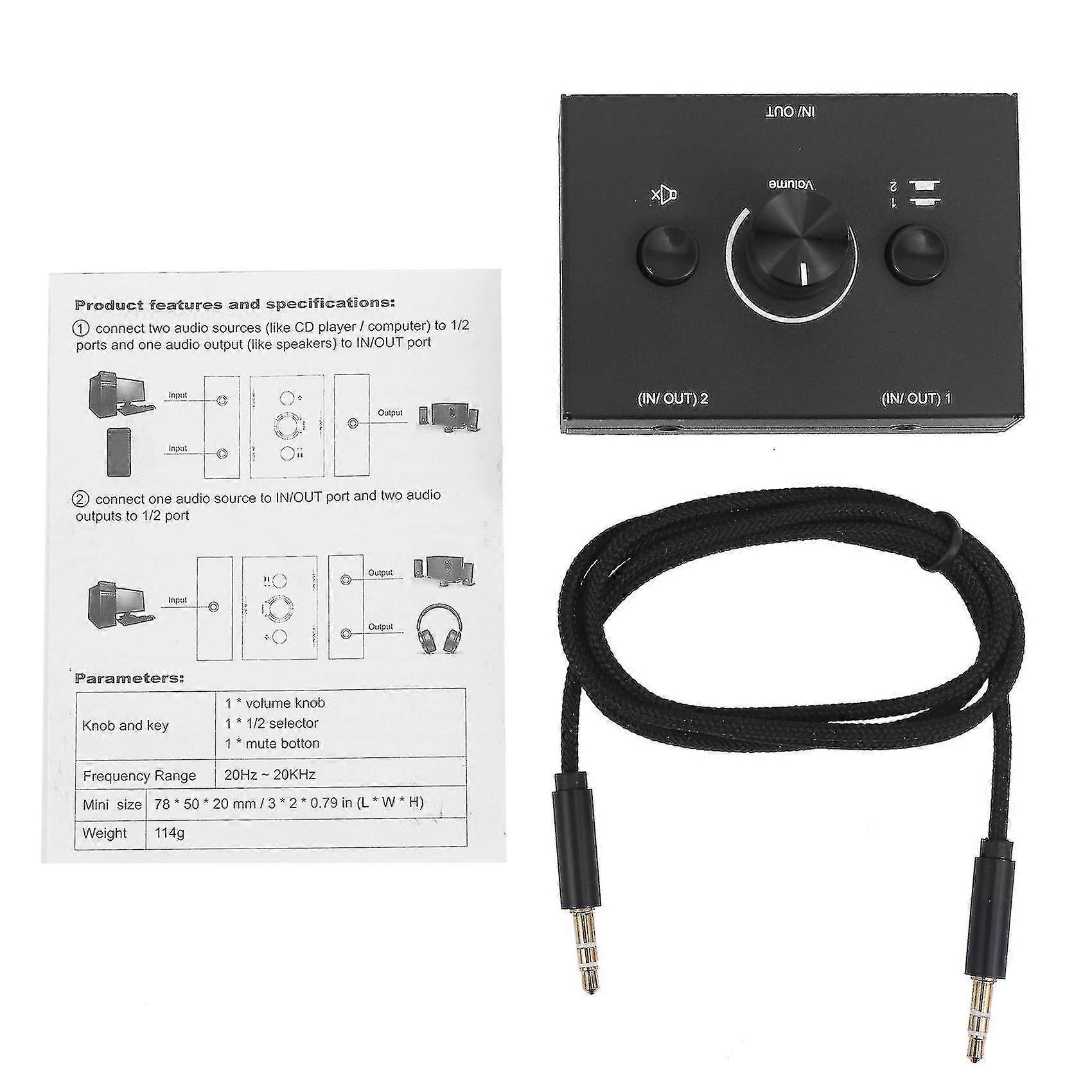 3.5mm Audio Switcher 2 In 1 Out / 1 In 2 Out V1263-JX-3361