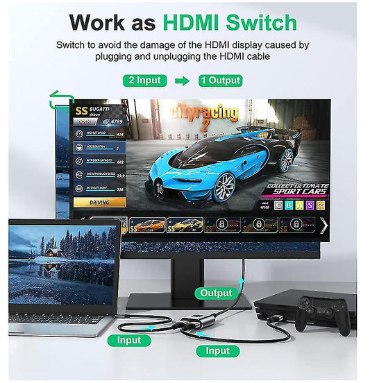 4K 60Hz HDMI Switch Bi-Directional 2 In 1 Out / 1 In 2 Out V1263-JX-3363