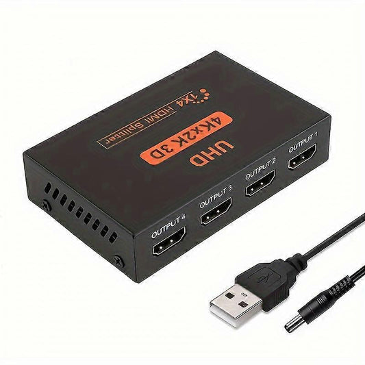 1 In 4 Out 4K HDMI Splitter with AC Adapter V1263-JX-3364
