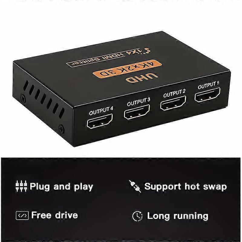 1 In 4 Out 4K HDMI Splitter with AC Adapter V1263-JX-3364