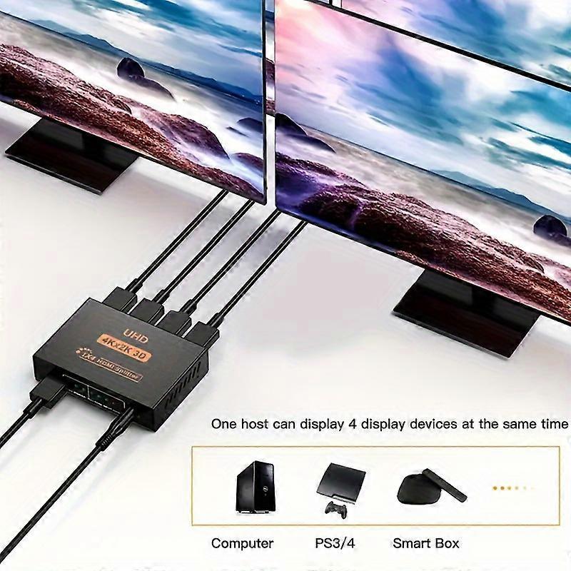 1 In 4 Out 4K HDMI Splitter with AC Adapter V1263-JX-3364