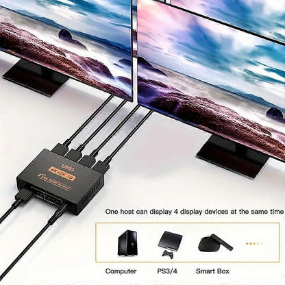 1 In 4 Out 4K HDMI Splitter with AC Adapter V1263-JX-3364