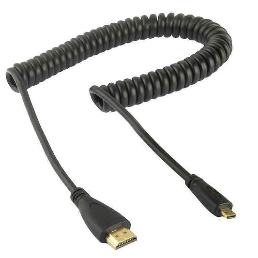 60cm-2m Micro HDMI to HDMI Male Coiled Cable V1263-JX-3366