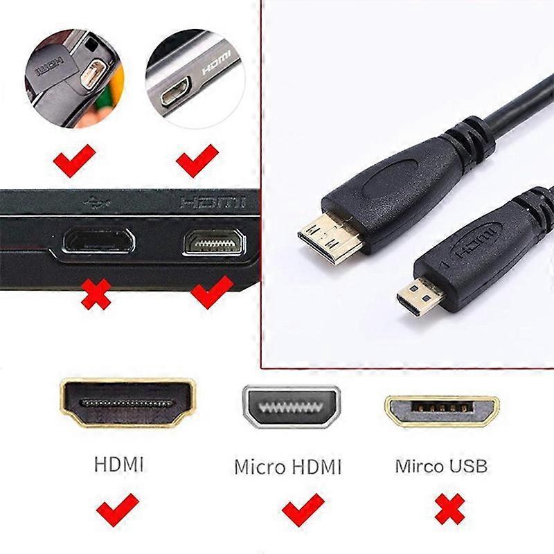 60cm-2m Micro HDMI to HDMI Male Coiled Cable V1263-JX-3366