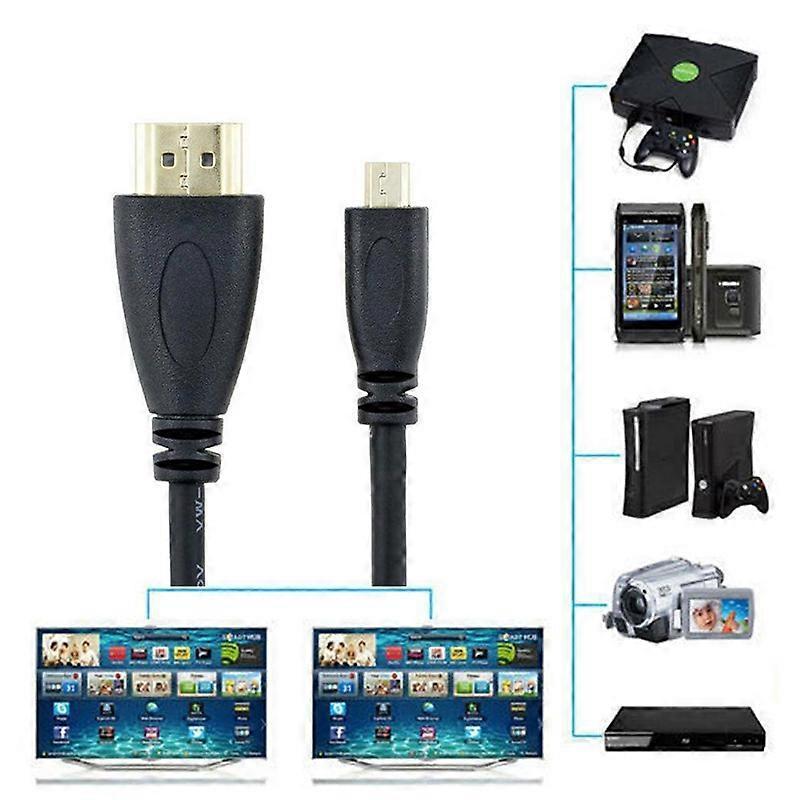 60cm-2m Micro HDMI to HDMI Male Coiled Cable V1263-JX-3366