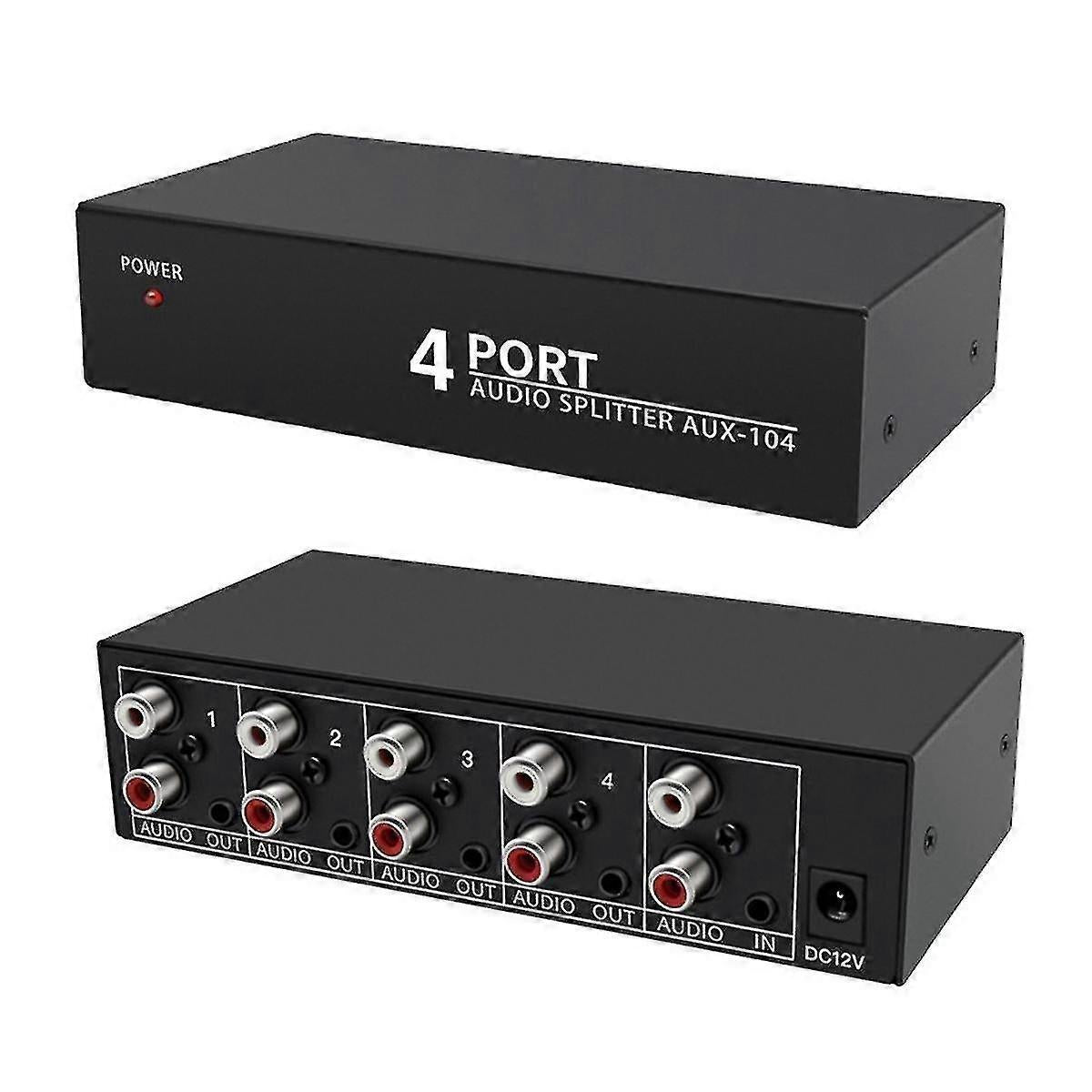 1 In 4 Out RCA Stereo Audio Splitter for PC/DVD V1263-JX-3368