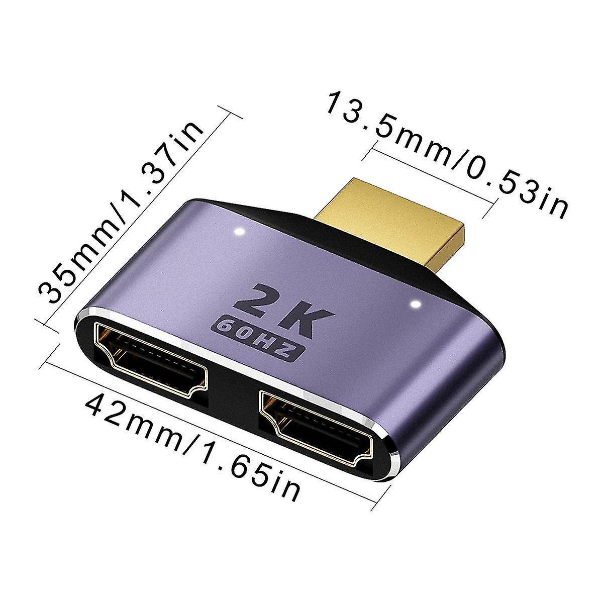 1 In 2 Out HDMI Splitter Adapter 60Hz V1263-JX-3370