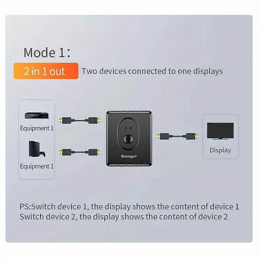 4K HDMI Switch 2 In 1 Out / 1 In 2 Out for PS4 TV Box V1263-JX-3371