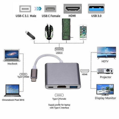 3 In 1 USB Type-C HDMI 4K Docking Station V1263-JX-3372