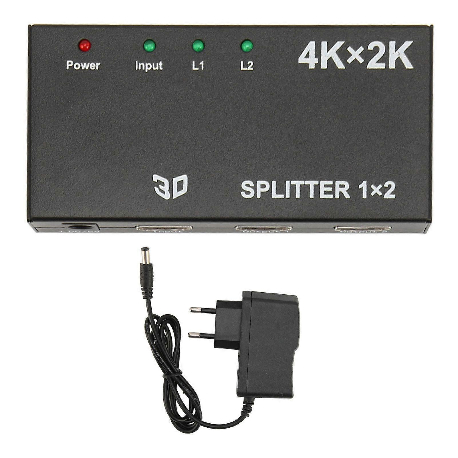 1 In 2 Out 4K HDMI Splitter with AC Adapter V1263-JX-3374