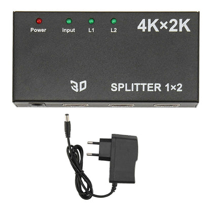 1 In 2 Out 4K HDMI Splitter with AC Adapter V1263-JX-3374