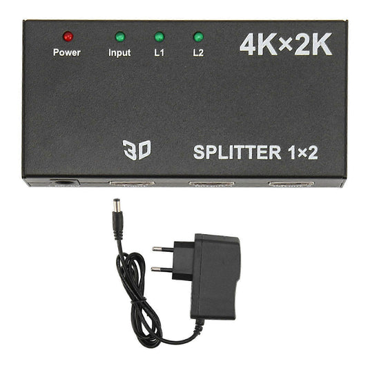 1 In 2 Out 4K HDMI Splitter with AC Adapter V1263-JX-3374