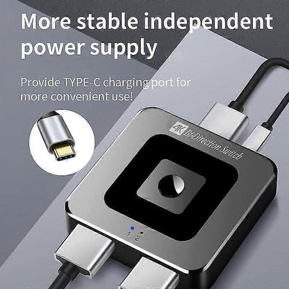 8K 60Hz / 4K 120Hz HDMI Switch 2.1 Bi-Directional 2 In 1 Out for PS4/5 TV Box V1263-JX-3377
