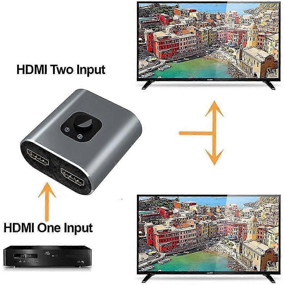 4K HDMI Switch Bi-Directional 2 In 1 Out No Power Required V1263-JX-3380