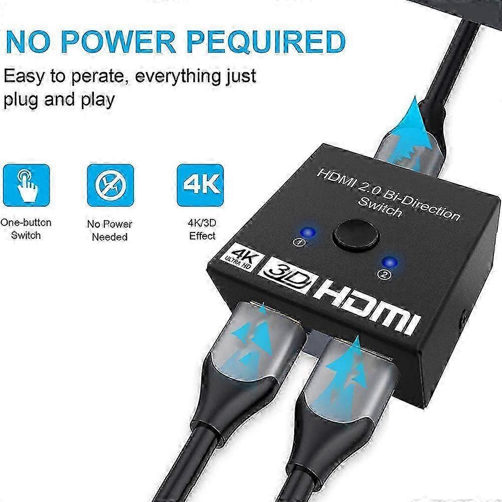2 In 1 Out 4K HDMI Switch Bi-Directional Splitter V1263-JX-3382