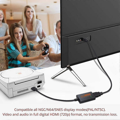 N64 to HDMI Converter 720P Plug & Play for Nintendo 64/GameCube/SNES V1263-JX-3387