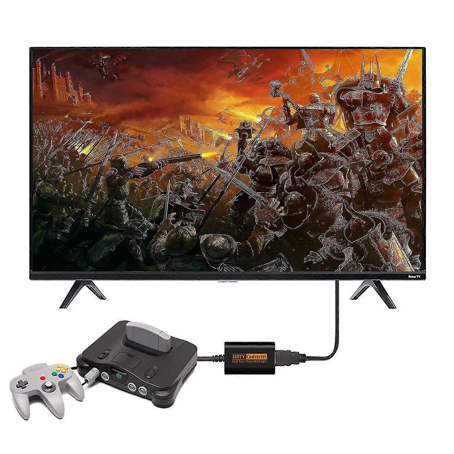 N64 to HDMI Converter 720P Plug & Play for Nintendo 64/GameCube/SNES V1263-JX-3387