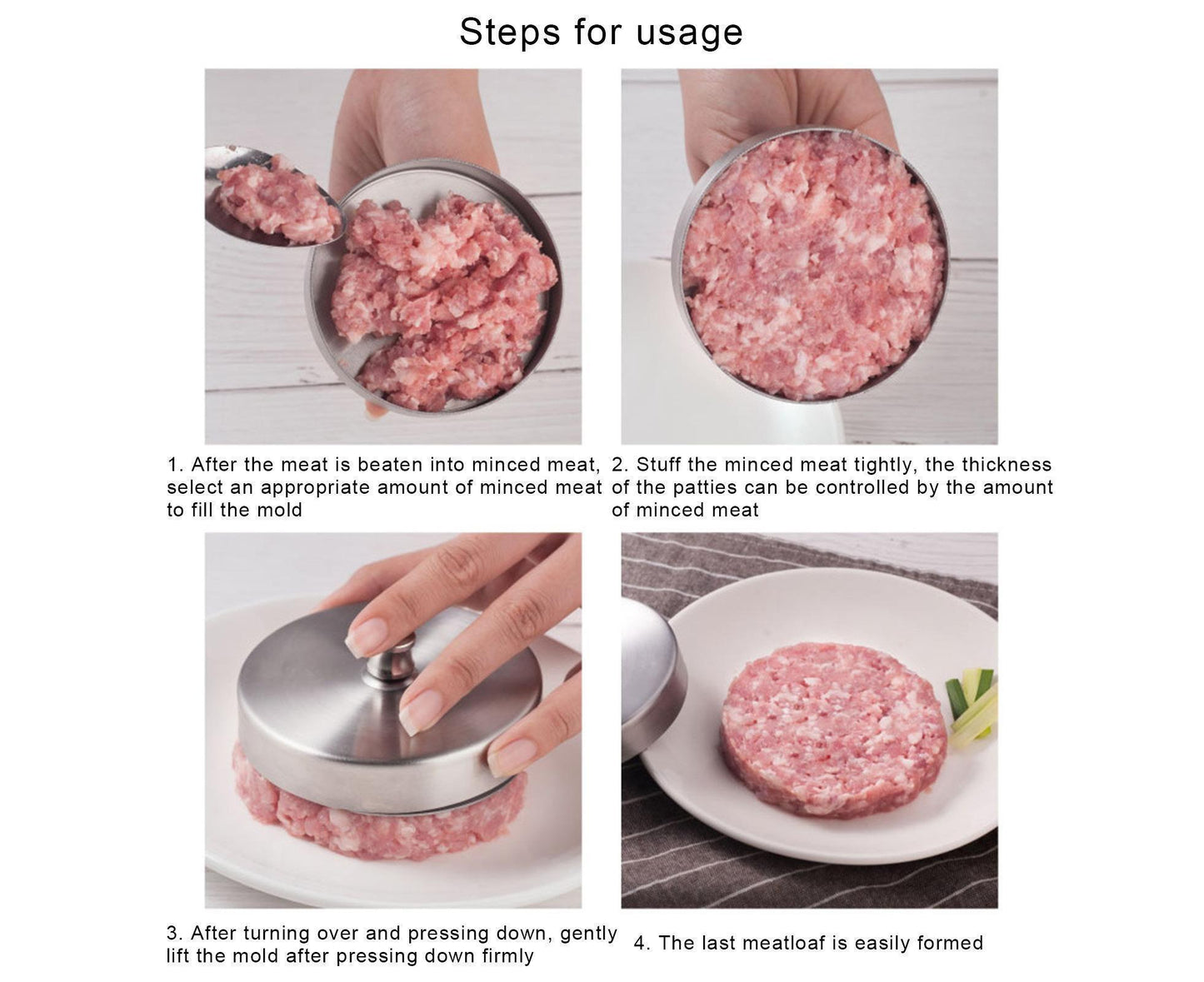 Hamburger Patty Maker Simple Operation Stainless Steel-Stainless Steel V1263-JX-339