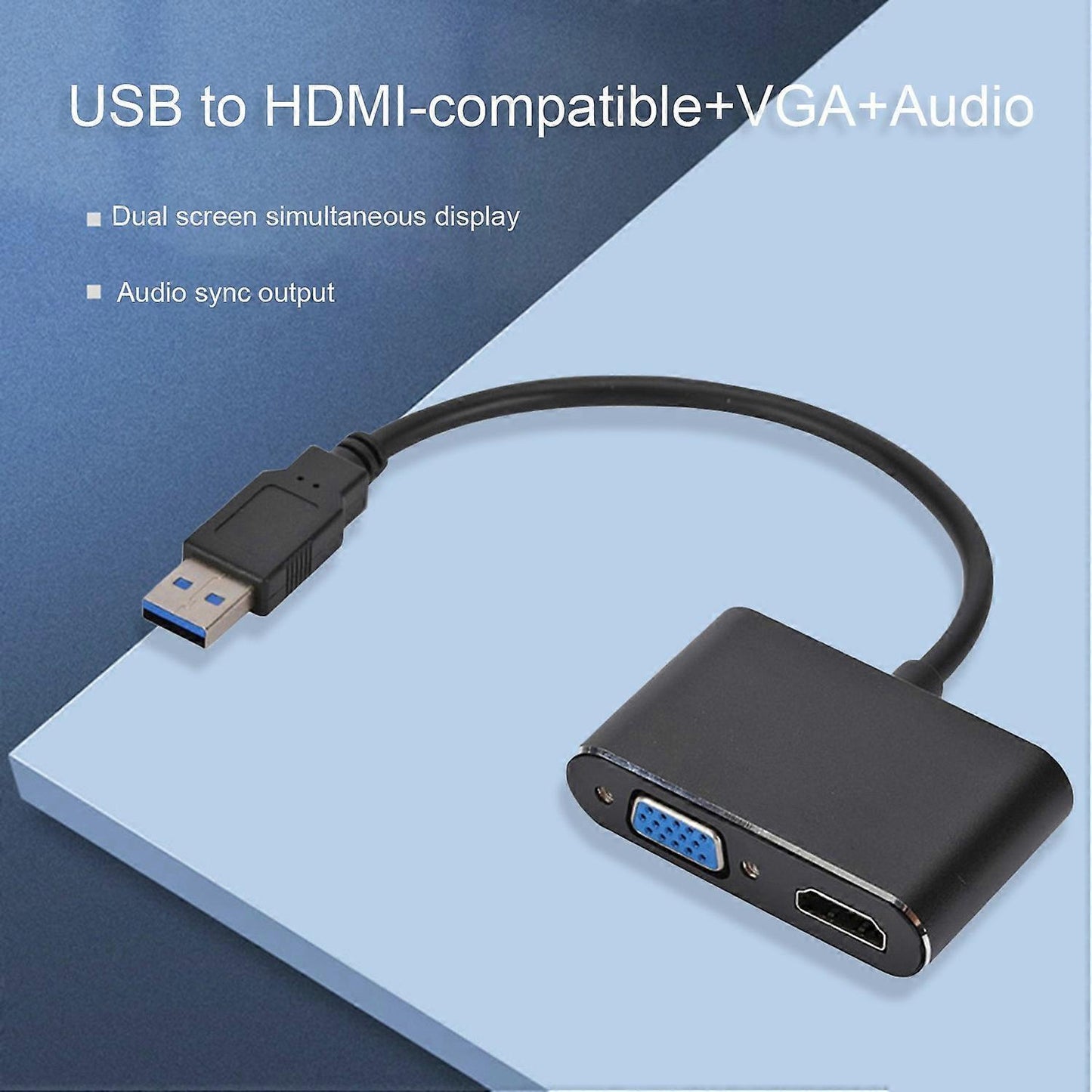 USB-C to HDMI/VGA Dual Monitor Adapter Plug & Play V1263-JX-3396