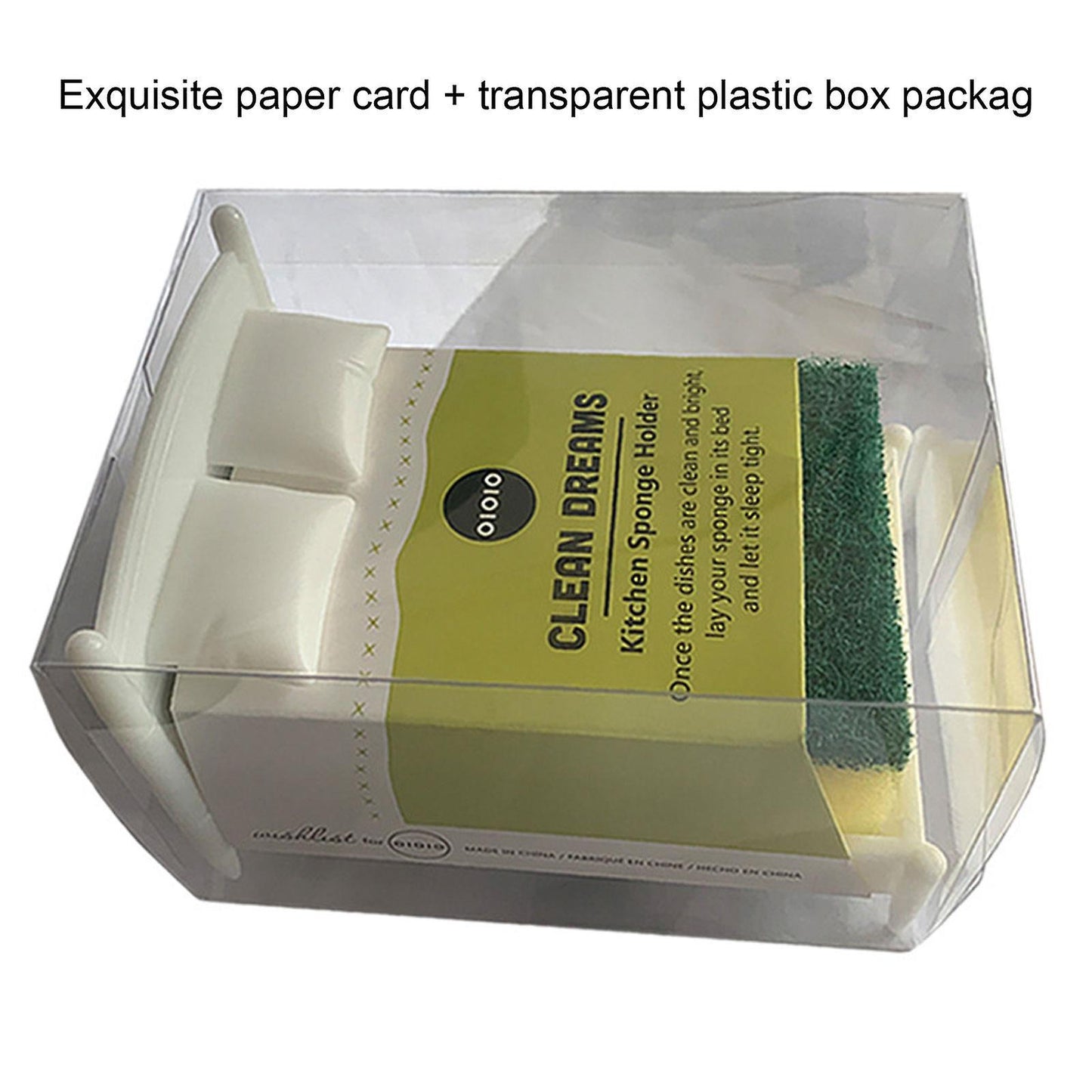 Plastic Dish Sponge Holder for Kitchen Sink Organizer V1263-JX-3401