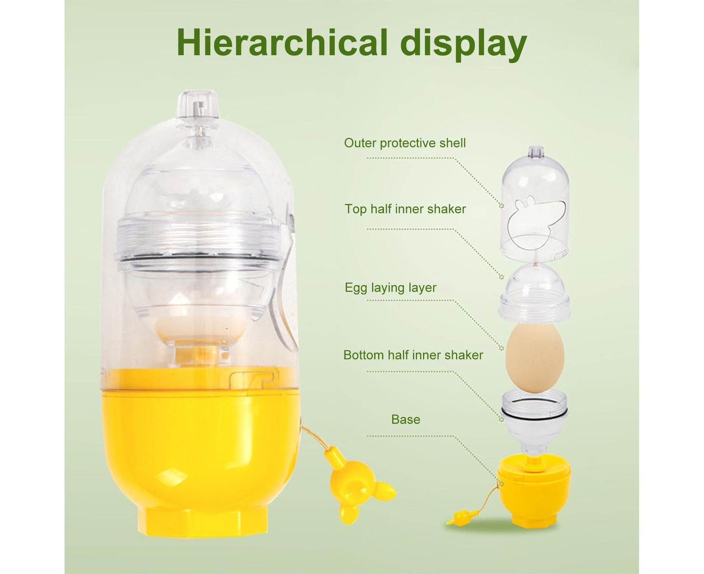 Egg Shaker Reusable Manual Blender Kitchen Tools-Yellow V1263-JX-341