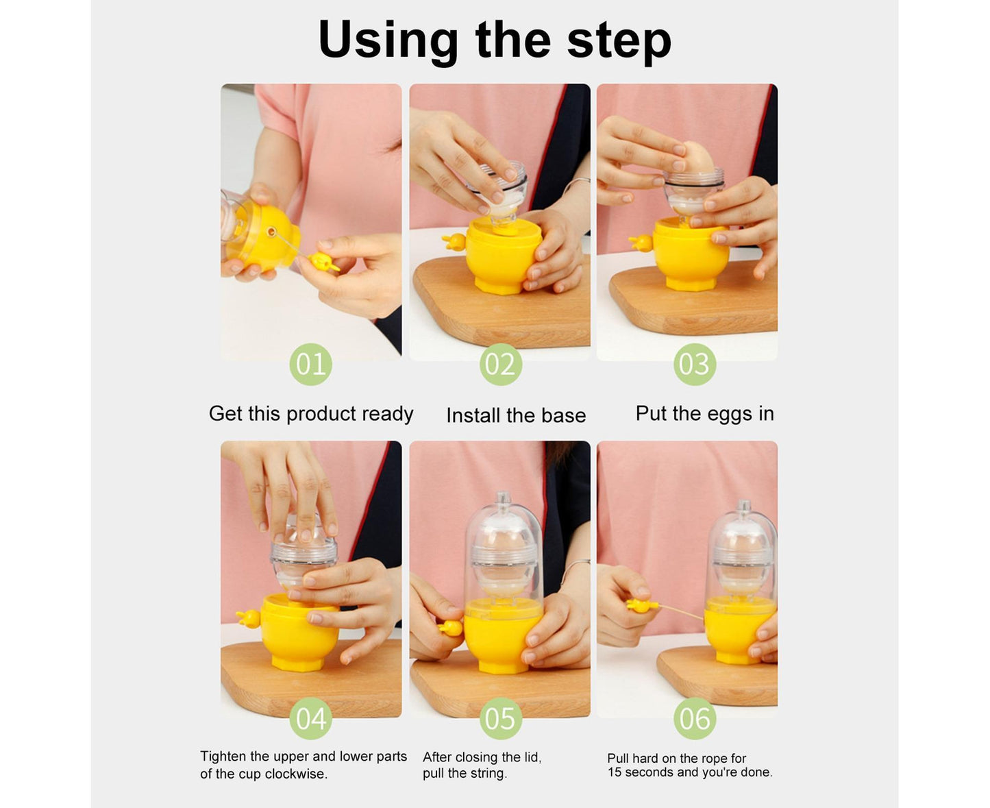 Egg Shaker Reusable Manual Blender Kitchen Tools-Yellow V1263-JX-341