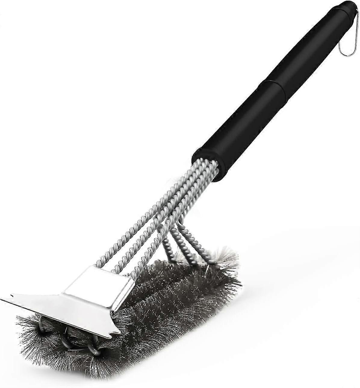3-In-1 BBQ Grill Brush with Stainless Steel Bristles & Scraper - 45cm V1263-JX-3412