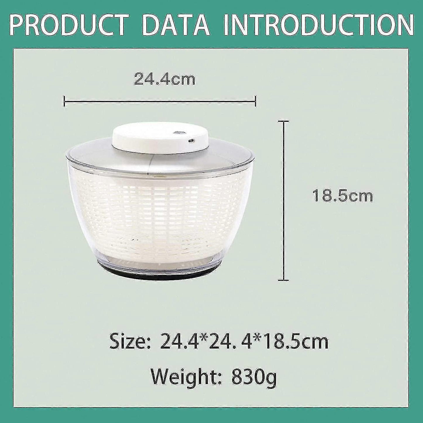 4.5L Electric Vegetable Spin Dryer - USB Rechargeable V1263-JX-3415