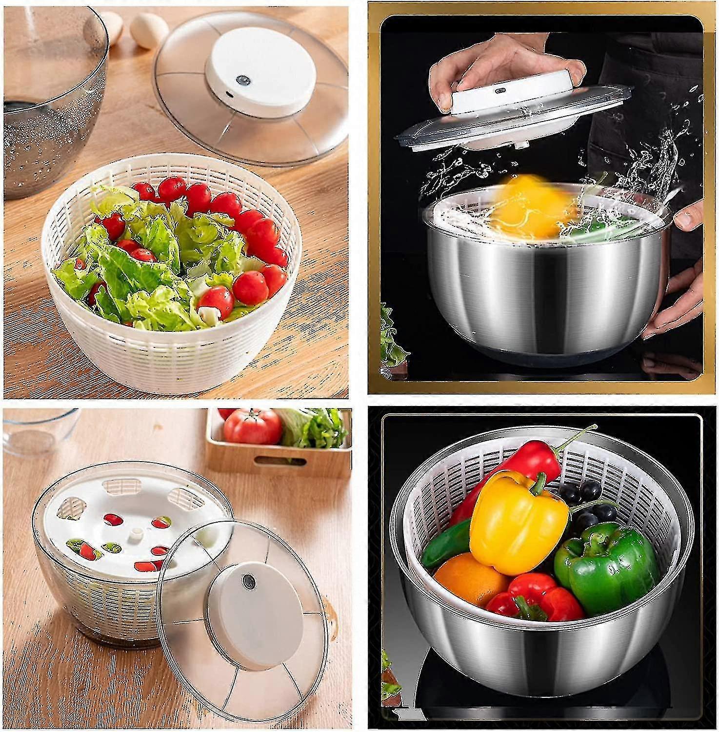 4.5L Electric Vegetable Spin Dryer - USB Rechargeable V1263-JX-3415
