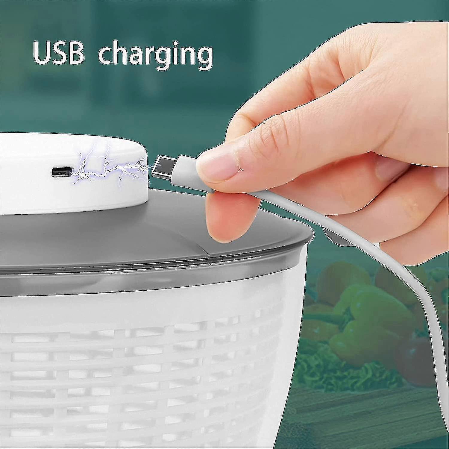4.5L Electric Vegetable Spin Dryer - USB Rechargeable V1263-JX-3415