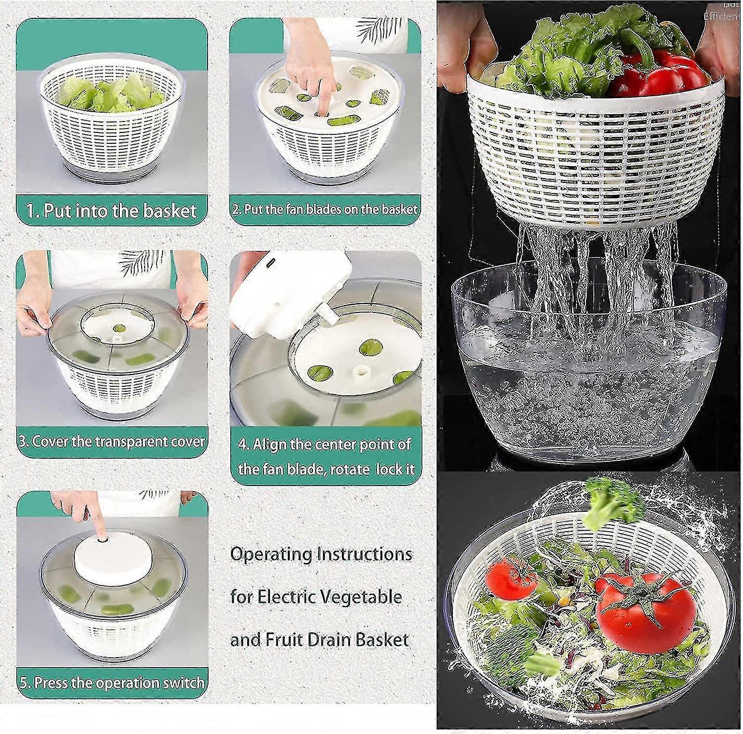 4.5L Electric Vegetable Spin Dryer - USB Rechargeable V1263-JX-3415