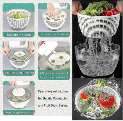 4.5L Electric Vegetable Spin Dryer - USB Rechargeable V1263-JX-3415